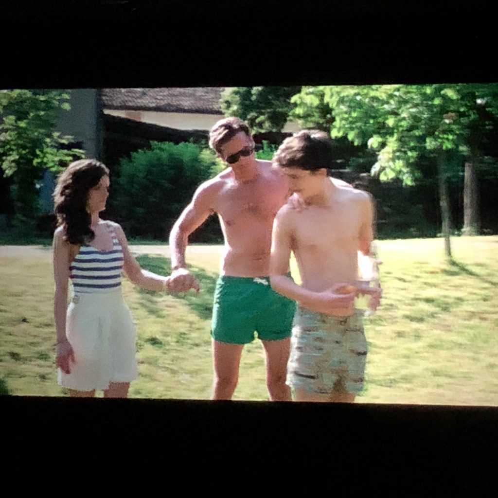 Elio and Oliver from Call Me By Your Name in the garden